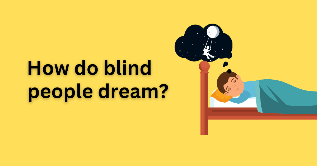 Text appearing as "How do blind people dream?" in a yellow background.