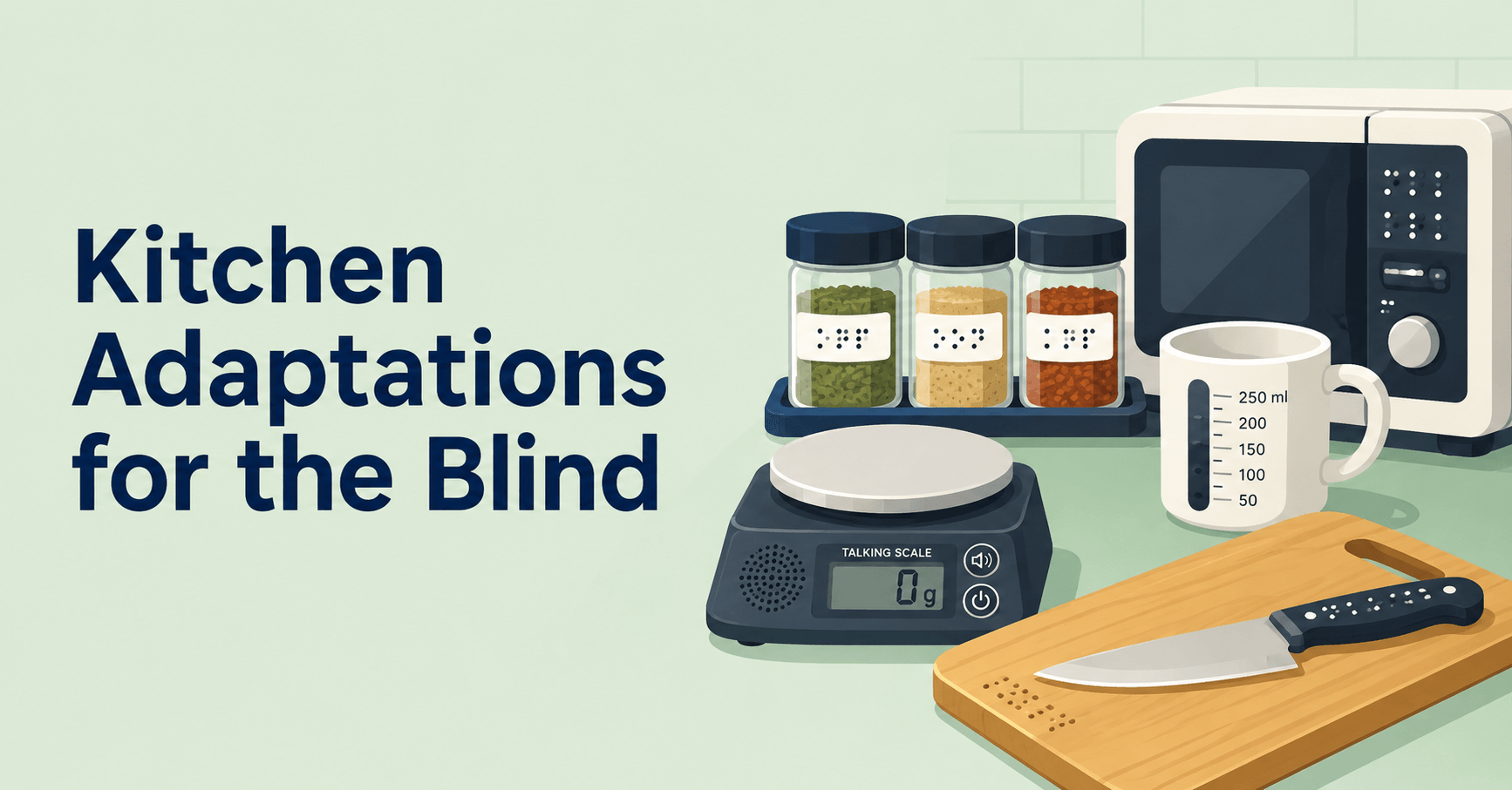 Kitchen adaptations for the blind